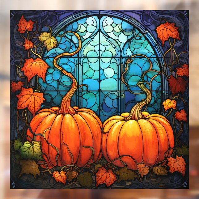 Pumpkin Stained Glass Window Cling (Sheet 2)