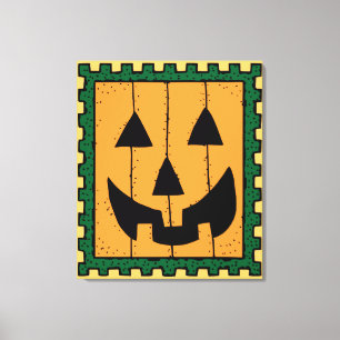 Pumpkin Stamp Canvas Print