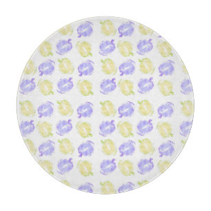 Pumpkin Stamps Hand Painted Halloween Pattern   Cutting Board
