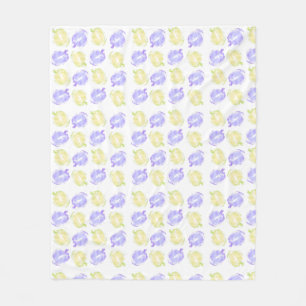 Pumpkin Stamps Hand Painted Halloween Pattern Fleece Blanket