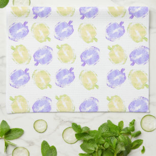 Pumpkin Stamps Hand Painted Halloween Pattern Tea Towel