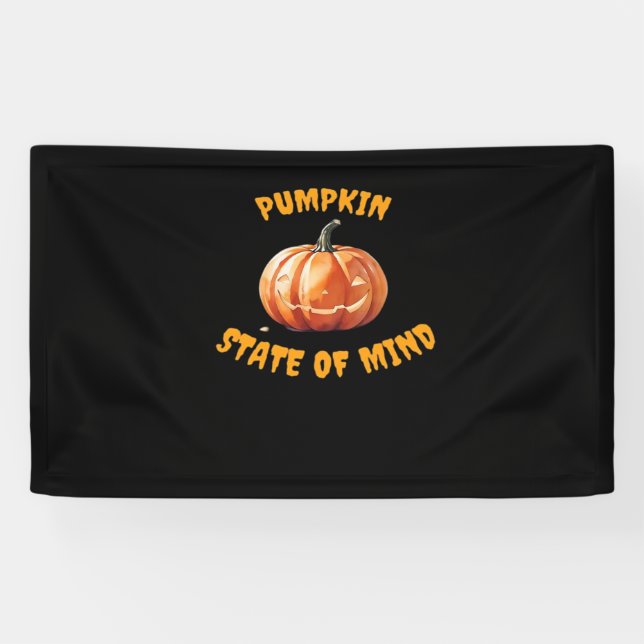 Pumpkin State of Mind - Halloween Classic T-Shirt Banner (Horizontal)