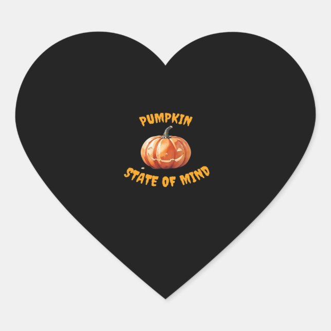 Pumpkin State of Mind - Halloween Classic T-Shirt Heart Sticker (Front)