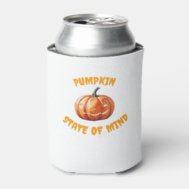 Pumpkin State of Mind - Halloween Oversized T-Shir Can Cooler (Can Front)