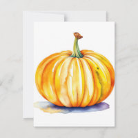 Pumpkin Study E in Watercolors & Pen