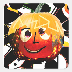 PUMPKIN SUN SQUARE STICKER