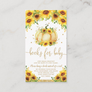 Pumpkin Sunflower Baby Shower Books for Baby Enclosure Card