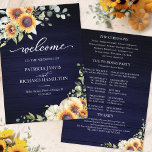 Pumpkin Sunflower Fall Wedding Ceremony Program Invitation<br><div class="desc">A simple chic wedding ceremony order of service program. Easy to personalise with your details. Check the collection for matching items. CUSTOMIZATION: If you need design customisation,  please get in touch with me via chat; if you need information about your order,  shipping options,  etc.,  please contact Zazzle support directly.</div>