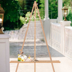 Pumpkin Sunflower Fall Wedding Program Sign