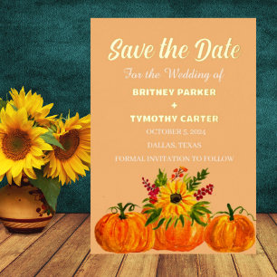 Pumpkin Sunflower Rustic Photo QR Code Wedding