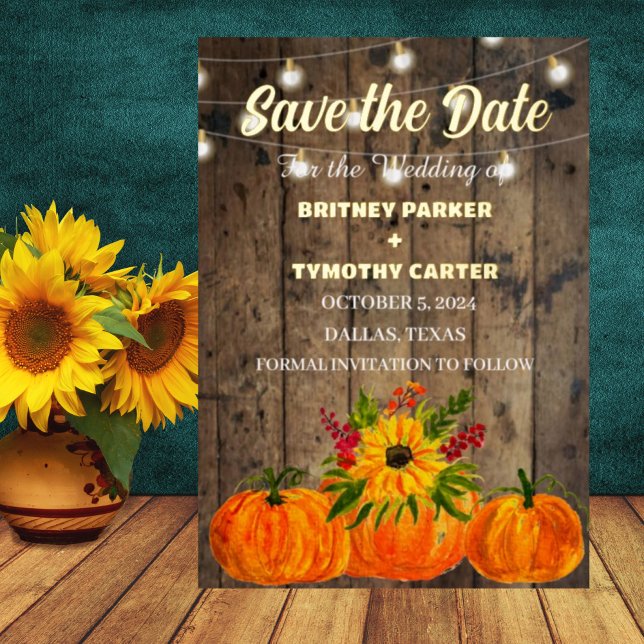 Pumpkin Sunflower Rustic Photo QR Code Wedding (Creator Uploaded)