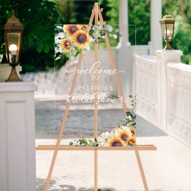 Pumpkin Sunflowers Fall Bridal Shower Welcome Sign (Creator Uploaded)