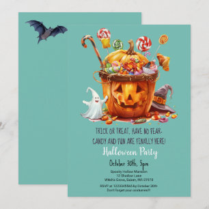 Pumpkin Sweets Cute Ghost Halloween party Invitation