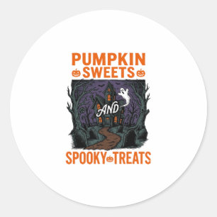Pumpkin Sweets Shirt Spooky Treats Halloween Desig Classic Round Sticker