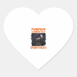 Pumpkin Sweets Shirt Spooky Treats Halloween Desig Heart Sticker