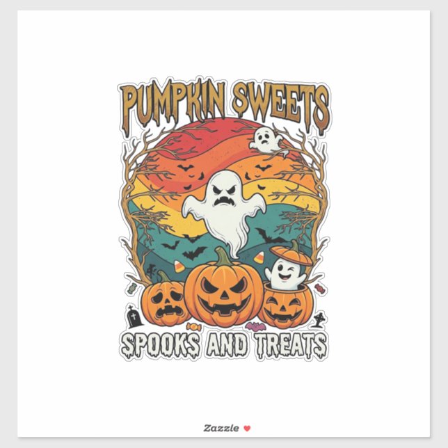 Pumpkin Sweets Spooks Treats Halloween Ghosts Pump (Sheet)