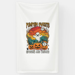 Pumpkin Sweets Spooks Treats Halloween Ghosts Pump Banner