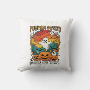 Pumpkin Sweets Spooks Treats Halloween Ghosts Pump Cushion
