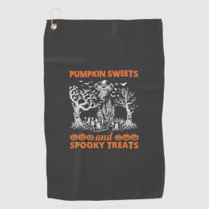 Pumpkin Sweets Spooky Treats Haunted Castle Ghost  Golf Towel