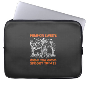 Pumpkin Sweets Spooky Treats Haunted Castle Ghost Laptop Sleeve