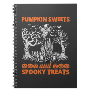 Pumpkin Sweets Spooky Treats Haunted Castle Ghost Notebook