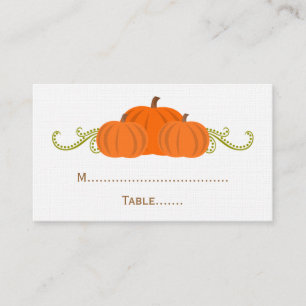 Pumpkin Swirls Fall Wedding Place Card