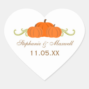 Pumpkin Swirls Fall Wedding Stickers