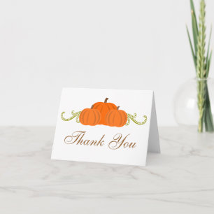 Pumpkin Swirls Fall Wedding Thank You Card