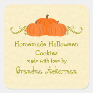 Pumpkin Swirls Halloween Baking Label Stickers