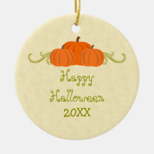 Pumpkin Swirls Halloween Ornament