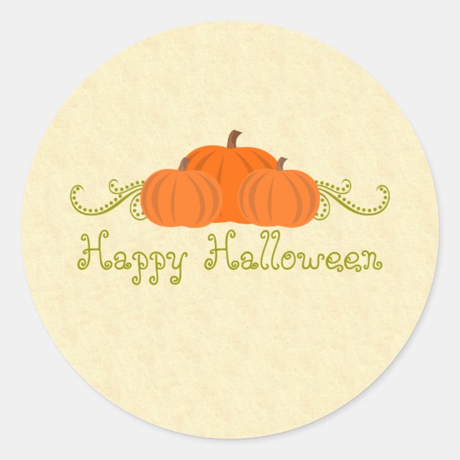 Pumpkin Swirls Halloween Stickers (Front)