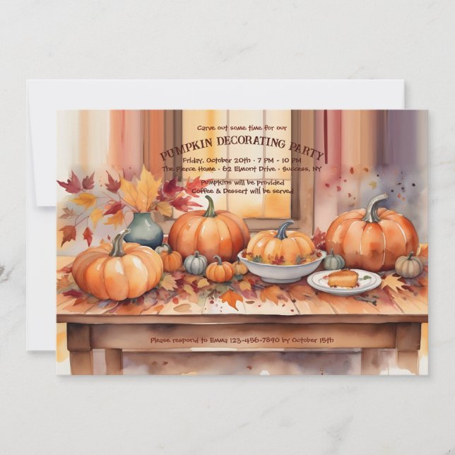 Pumpkin Table Invitation (Front)