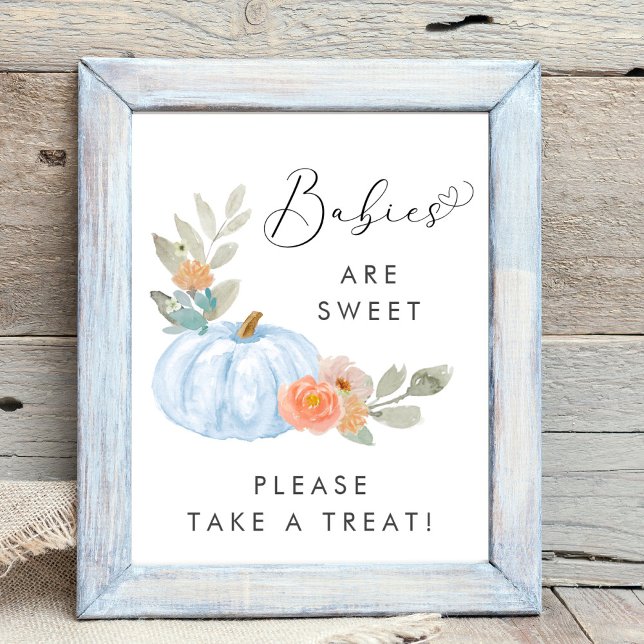 Pumpkin Take a Treat Baby Boy Shower Poster (Creator Uploaded)