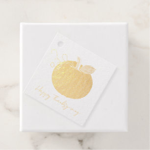 Pumpkin Tangerine Faux Leather Favour Tags