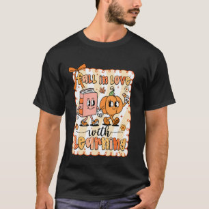 Pumpkin Teacher Preppy Fall in Love with Learning T-Shirt