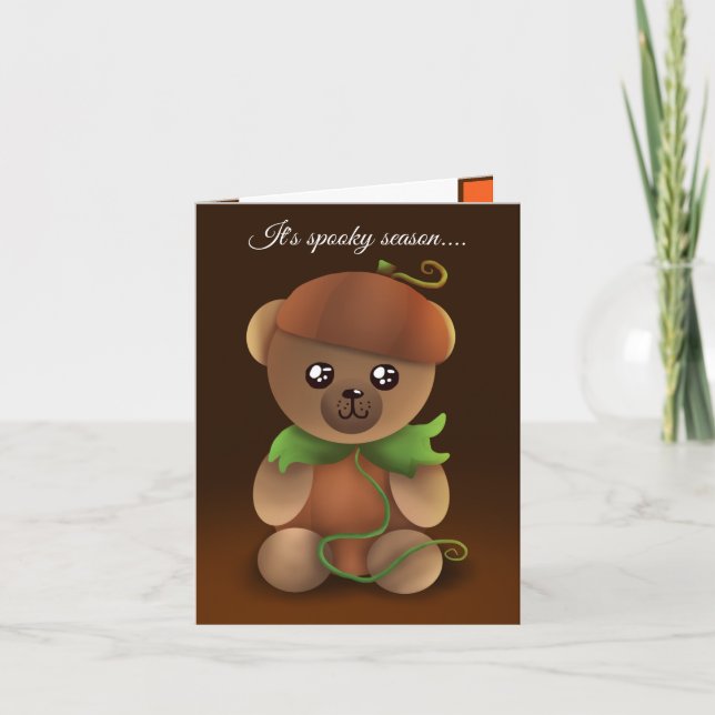 Pumpkin Teddy - Birthday Card (Front)