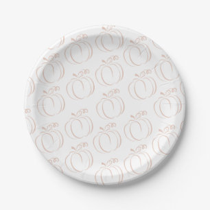 Pumpkin Terracotta Bohemian Earthy Baby Shower Paper Plate