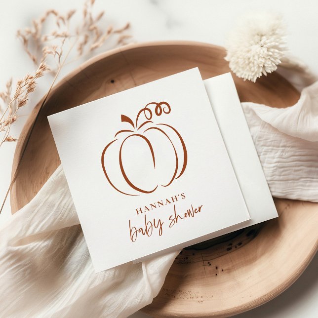 Pumpkin Terracotta Boho Burnt Orange Baby Shower Napkin (Creator Uploaded)