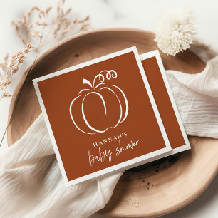 Pumpkin Terracotta Boho Burnt Orange Baby Shower Napkin