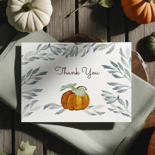 Pumpkin Thank You Card for Thanksgiving