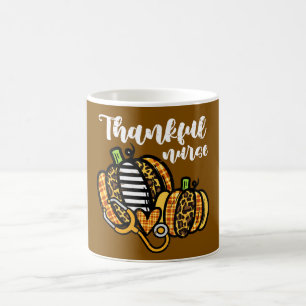 Pumpkin Thankful Nurse Thanksgiving Scrub Fall RN Coffee Mug