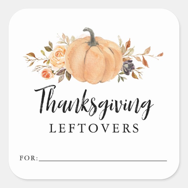 Pumpkin Thanksgiving Leftover Stickers (Front)