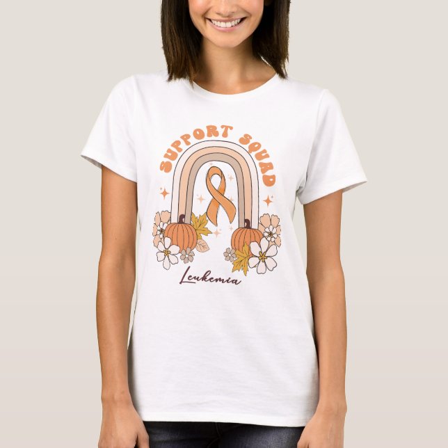 pumpkin Thanksgiving leukaemia cancer Awareness T-Shirt (Front)