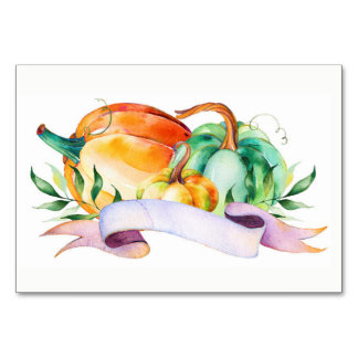 Pumpkin Thanksgiving Table Place Setting Card