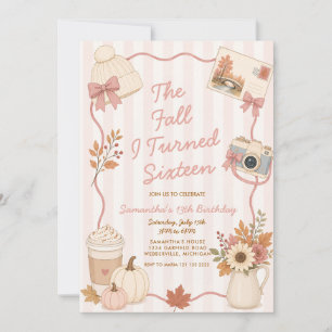 Pumpkin The fall I Turned Thirteen 13th Birthday Invitation