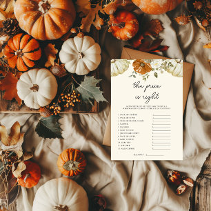 Pumpkin The Price is Right Baby Shower Game Card
