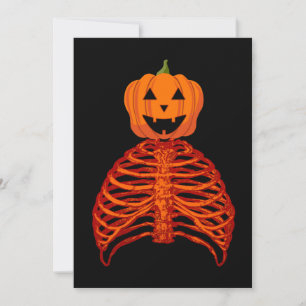 pumpkin the skeleton halloween invitation