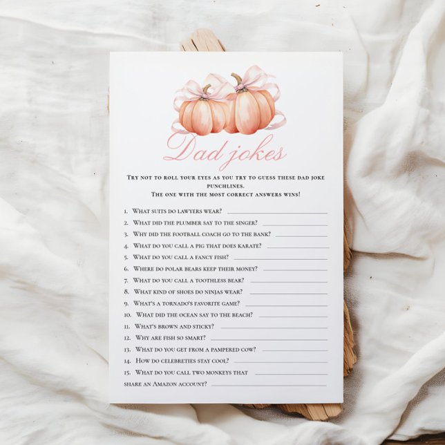 Pumpkin Theme Baby Shower Dad Jokes Activity Games (Creator Uploaded)
