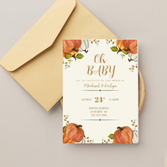 Pumpkin theme Baby Shower Invitation (Creator Uploaded)