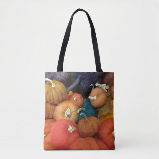 Pumpkin themed All-Over-Print Shoulder Tote Bag